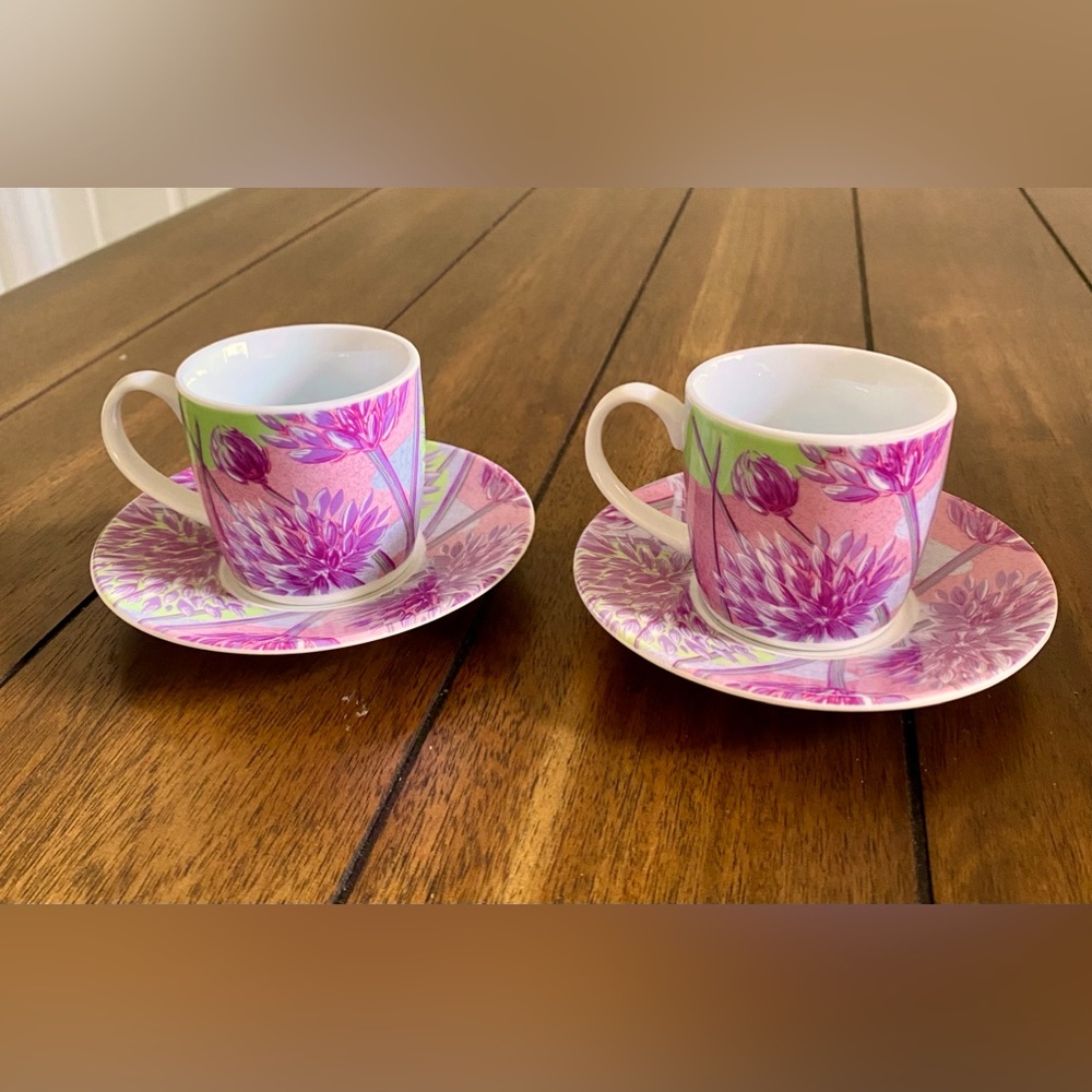 NWOT “Small Purple Coffee Set for 2”